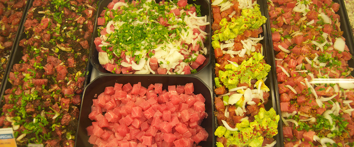 A selection of poke from Foodland